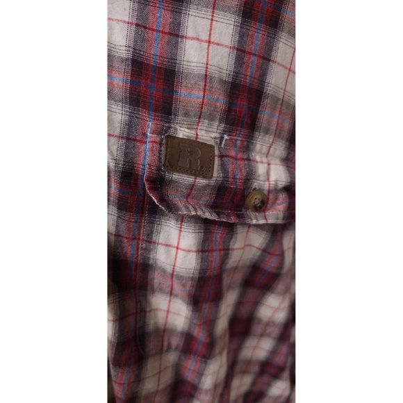 Wrangler Riggs Workwear Mens 3X Red Plaid Short Sleeve Button Up Heavy Shirt - Picture 5 of 11